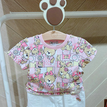 TW小熊童装夏款女童韩版满印短袖T恤PCRAC2484-00