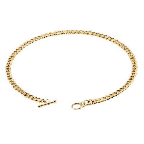 European and American stainless steel OT buckle Cuban chain men's versatile bracelet necklace 18K gold jewelry chain finished chain wholesale