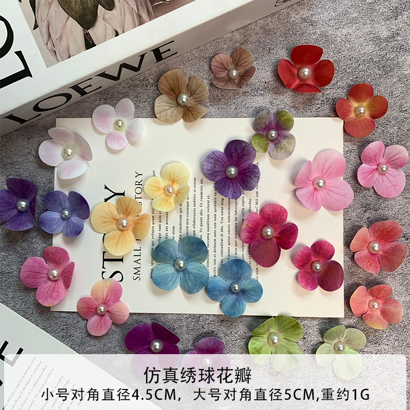 Simulated Hydrangea Petals and Pearl Flowers, Popular on Xiaohongshu, DIY Photo Props, Souvenir Shoe Decorations, Wholesale Materials Simulated Hydrangea Petals and Pearl Flowers, Popular on Xiaohongshu, DIY Photo Props, Souvenir Shoe Decorations, Wholesale Materials
