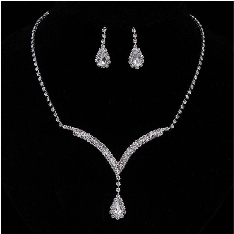 Серебряный аксессуар, ожерелье и серьги, цепочка, набор, коллекция 2023, комплект из 2 предметов, свадебные аксессуары