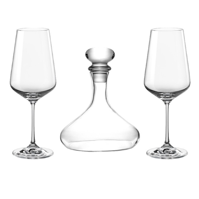 Conjunto de regalo de negocios de alta gama de cristal de importación checa, caja de regalo de alto valor de taza de pie alto