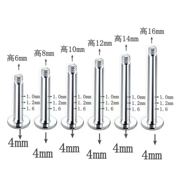 universal changeable lip piercing stainless steel