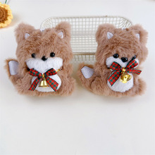 新款礼物狐狸钥匙扣毛绒挂件小饰品女生包包卡通小熊毛绒公仔挂饰