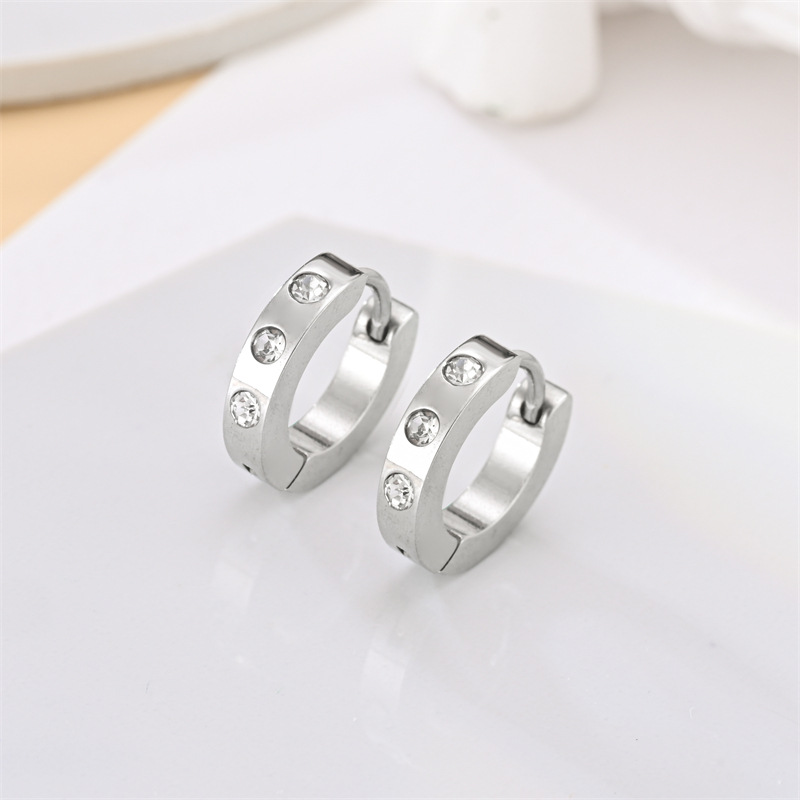 4g Weight 304 Stainless Steel Ear Needle Material Zircon Inlay Material Earrings Classification 1 Pair Quantity Daily Occasion 304 Stainless Steel Material Geometric Pattern All Seasons Season Unisex Gender Plating, Inlay Design Simple Style Style 1 Pair Simple Style Geometric Plating Inlay 304 Stainless Steel Zircon Earrings 13