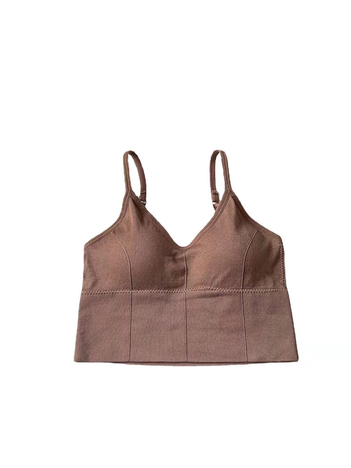 Fijo de una sola pieza Copa ropa interior sexy correa de hombro ajustable chaleco inalámbrico push up soporte sujetador chica belleza espalda