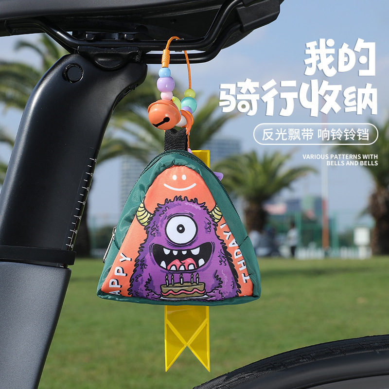 Road mountain folding bike riding bag tail bag saddle bag reflective ribbon decorative accessories pendant