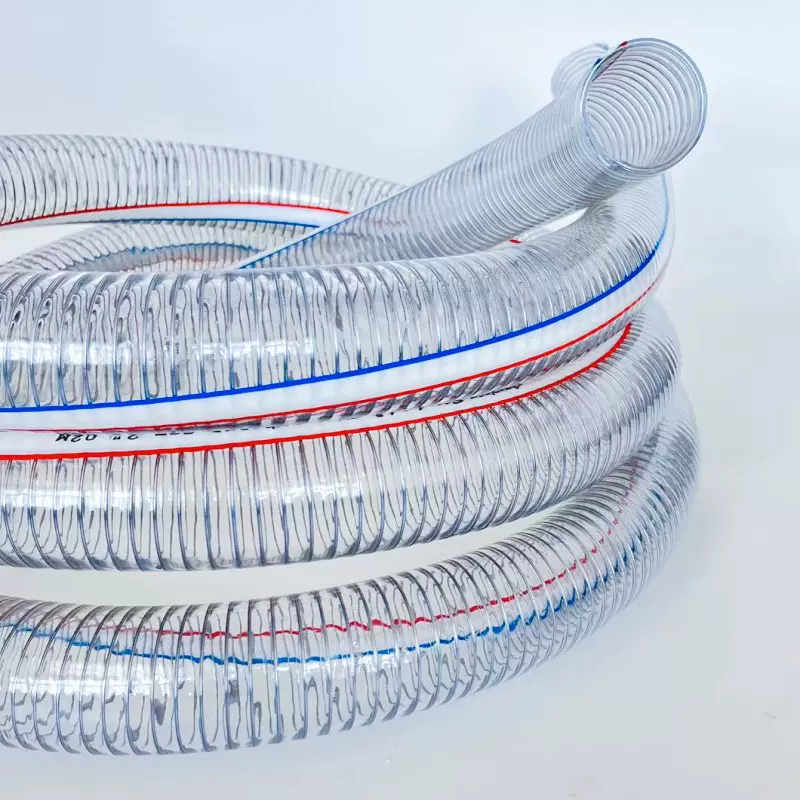 透明PVC钢丝管增强软管加厚32mm大口径钢丝管潜水泵浇地水管厂家