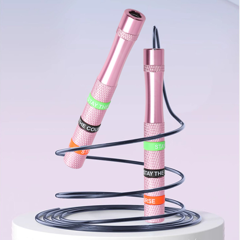 L23-3 업그레이드된 버클 줄넘기 [핑크] 4mm 스틸 와이어 로프