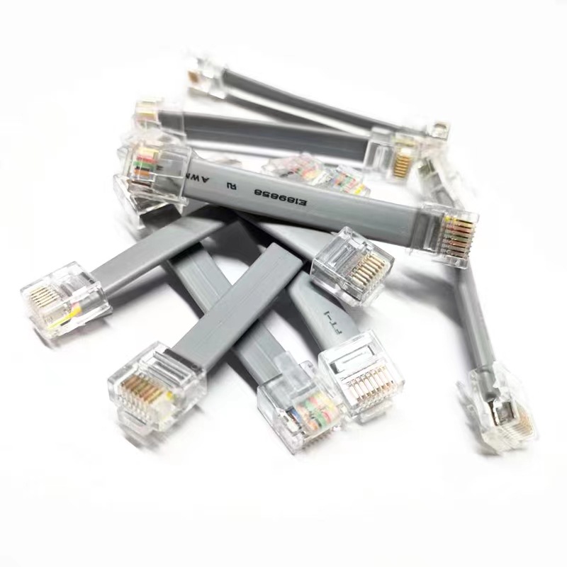 厂家现货4芯6芯8芯纯铜扁平电话线8P8CRJ45跳线0.5米网线