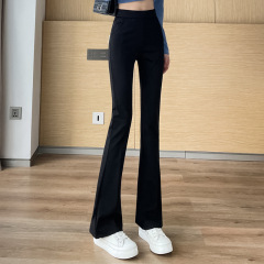 女性用ベルボトムパンツ 2025 春と秋の新しい大きいサイズハイウエストスリムドレープ夏薄いカジュアルマイクロフレアパンツ