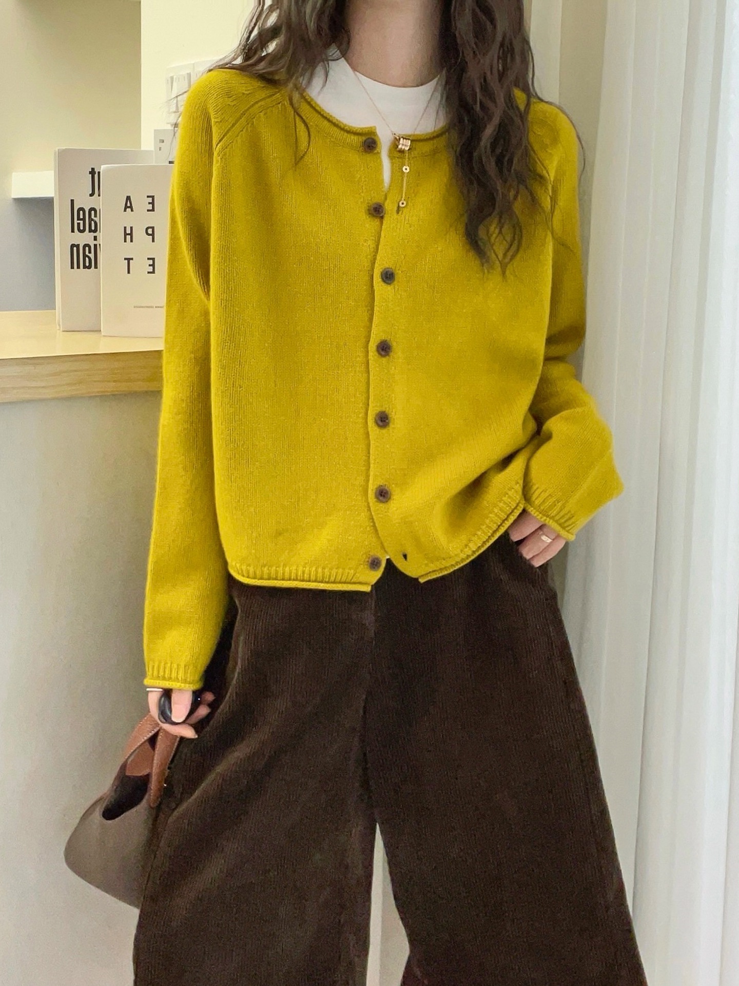 复古卷边100羊毛针织开衫女欧洲站2025秋装新款欧货女毛衣外套潮