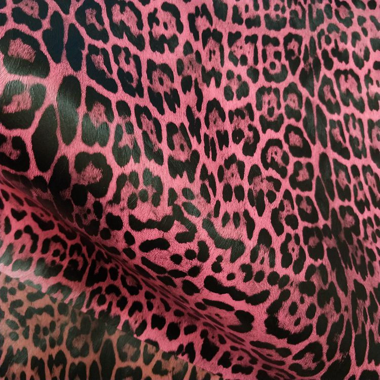 A088贴膜小豹纹箱包手袋面料PVC豹纹贴膜人造革马毛老鼠毛纹皮革