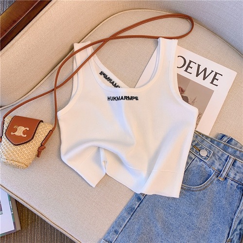 Girls street vest summer short style Internet celebrity trendy cool thin suspender top foreign style fashionable sleeveless T-shirt for middle-aged and older children