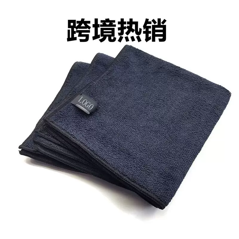 经编黑色毛巾temu跨境热销洗车擦车巾家用厨房抹布柔软吸水清洁巾