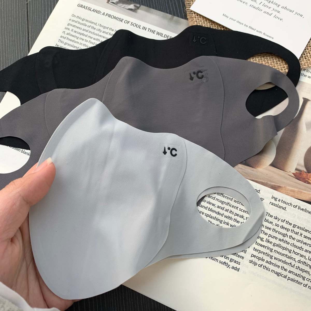 Ventilerande ansiktsmask med uv-skydd i is-silke för damer_voghion.com