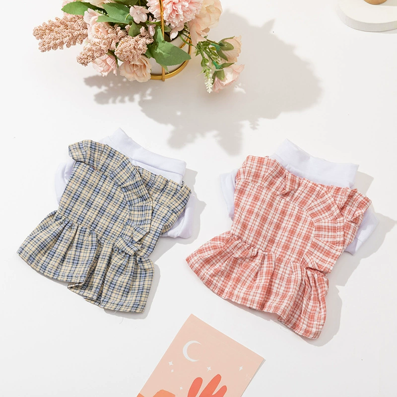 Source Factory юбка для домашних животных Костюм Щенка юбка для собак клетчатая юбка для домашних животных весна-лето двуногая юбка