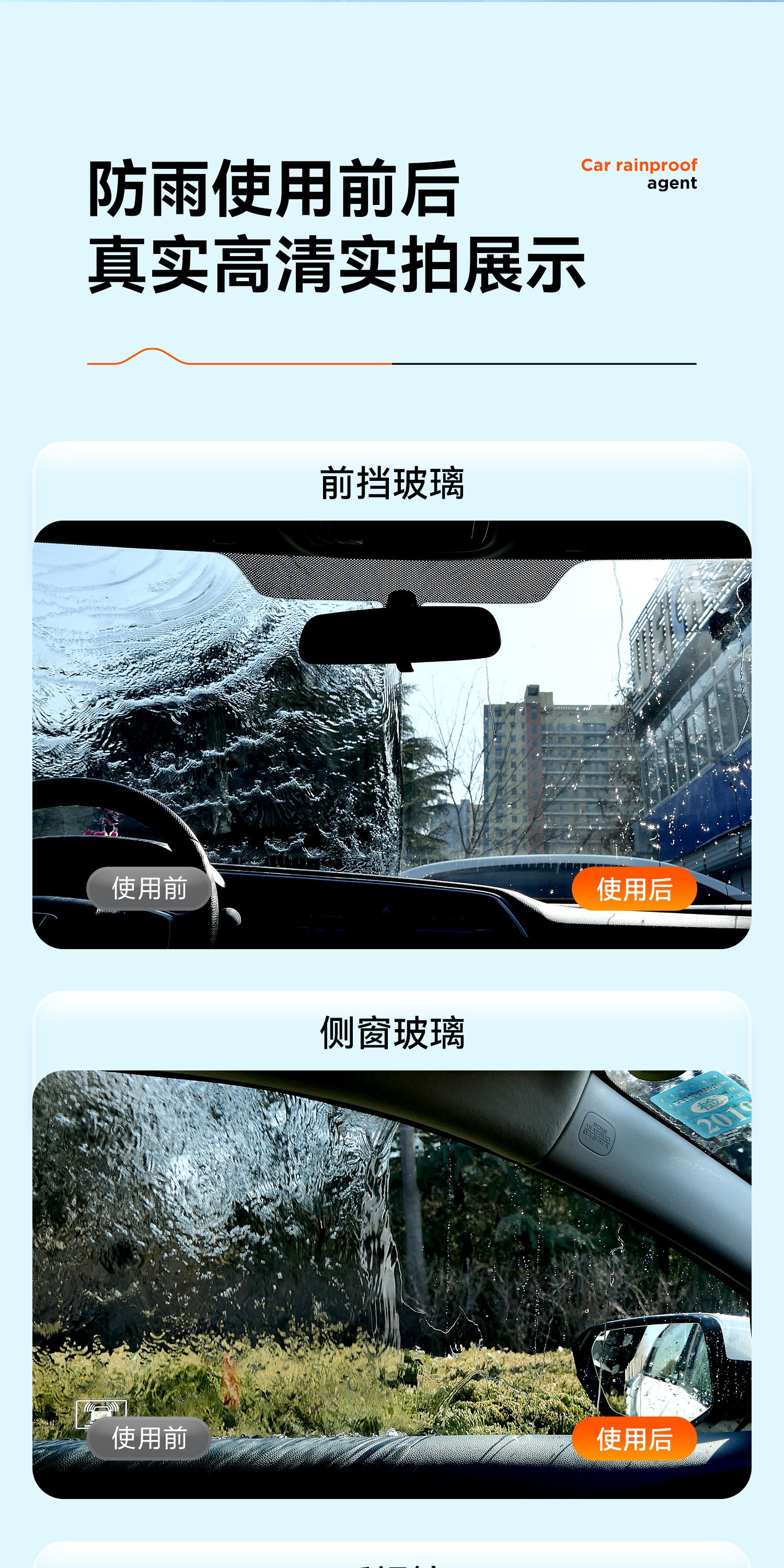 Suitable for rearview mirrors, car anti-rain spray, anti-fog agent, waterproof for car windows in rainy days, long-lasting defogging spray