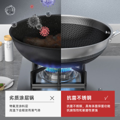 Kangbache 5th Generation Honeycomb Wok Non-stick Cookware Household Antibacterial Stainless Steel Frying Pan Spatula Soup Spoon Steamer Wholesale