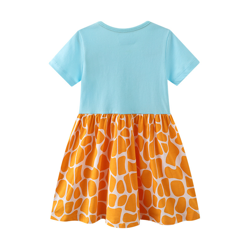 Falda de las niñas de Europa y América 2023 verano nuevo vestido de manga corta bebé occidental princesa vestido distribución entrega