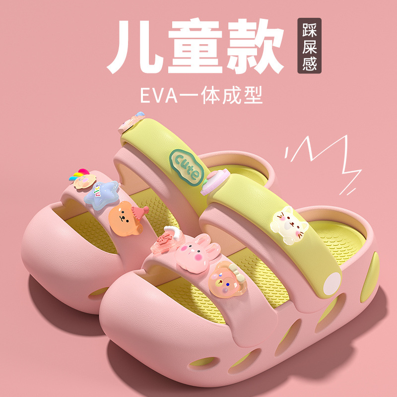 Cartoon Rabbit Girls Summer Princess Sandals Non-Slip Children's Baotou Sandals Slippers for Baby Eva Girls