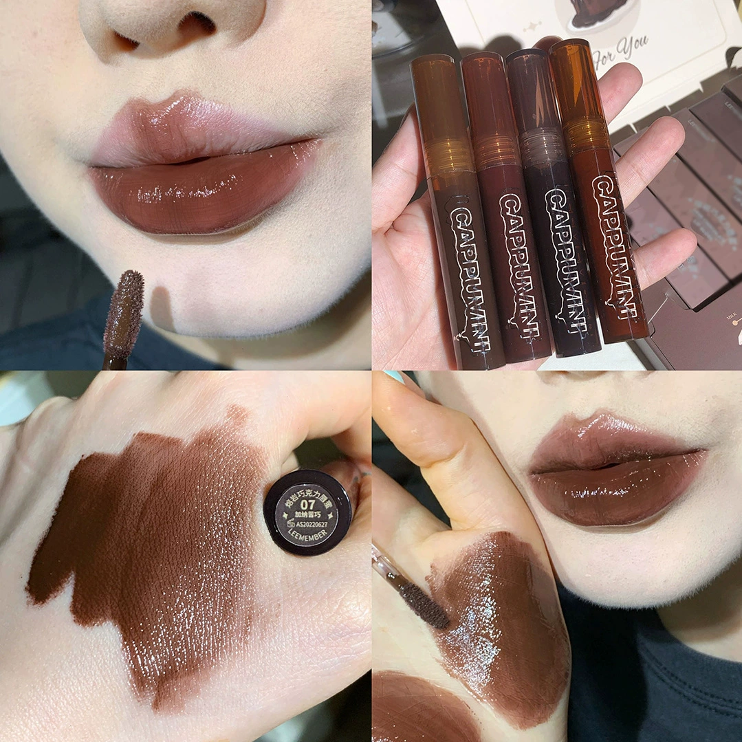 Acrylic lip gloss, mirror effect, high‑shine, 7 shades (01–07)