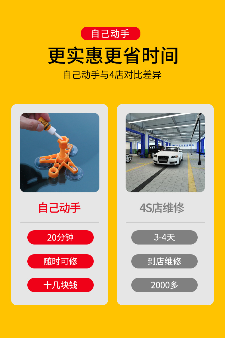 Car windshield repair liquid door and window mirror crack scratch crack repair glue reducing agent non-trace glue CF