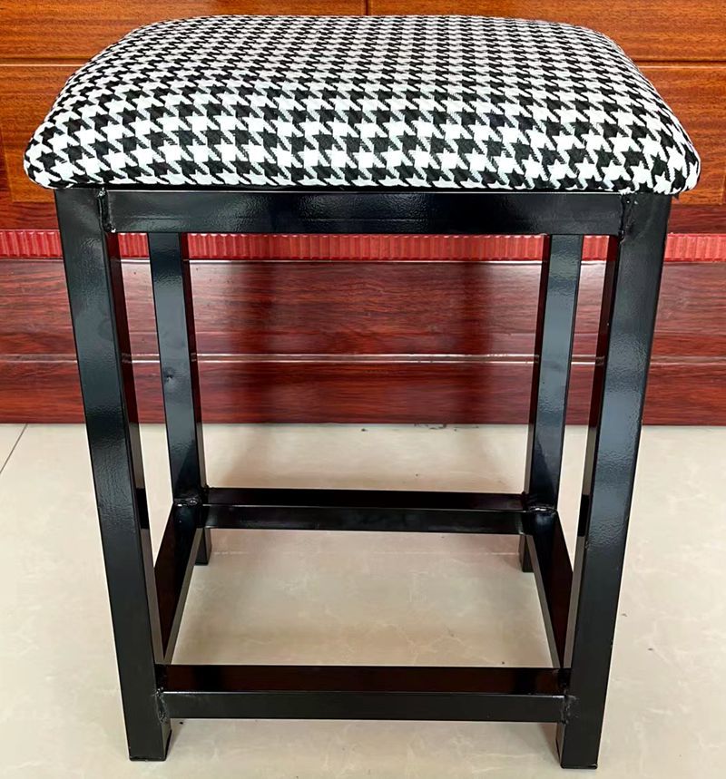 Taburete de taller al por mayor, línea de montaje de fábrica, taburete de trabajo, taburete cuadrado pequeño de acero y madera, taburete de hierro de comida rápida, oro de entrenamiento