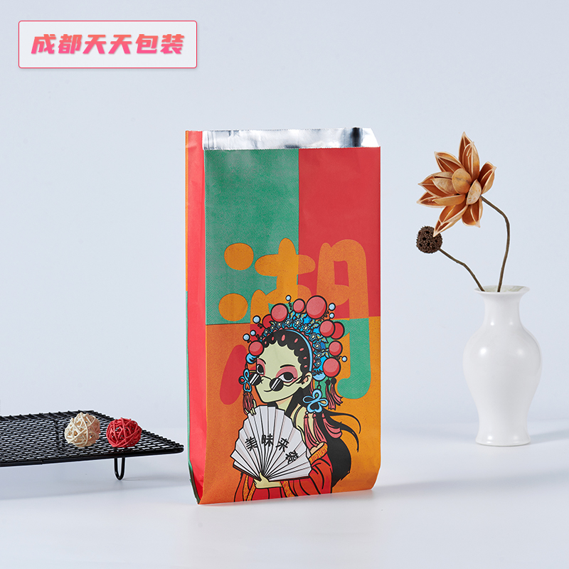 Bolsa de embalaje de barbacoa aislante bolsa de papel de estaño personalizada kebabs para llevar un solo uso chapa frita chapa de chapa