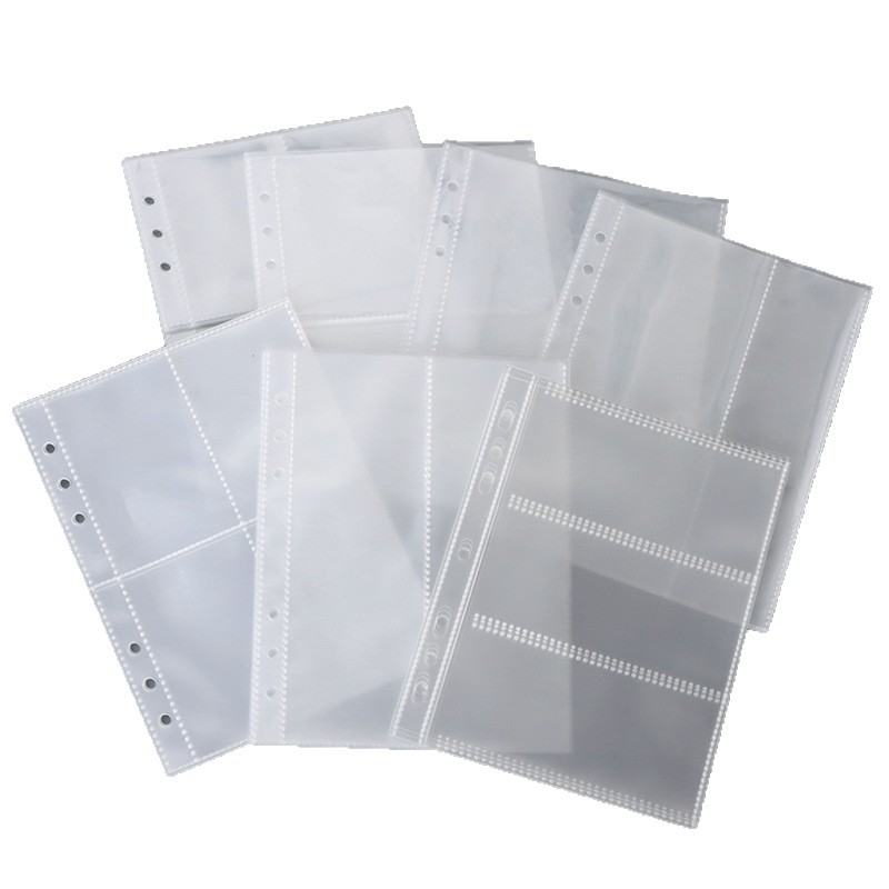 En stock A5 plástico PP pantalla libro transparente juego tarjeta interior página bolsa álbum página interior certificado papelería libro puede ser al por mayor