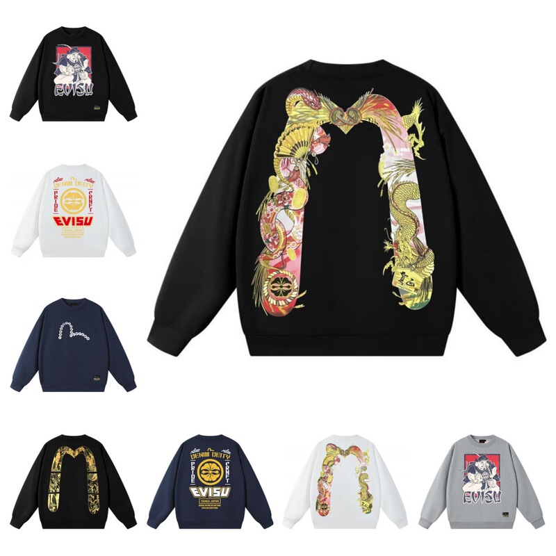 Autumn and Winter New Evisu Fushen Sweatshirt, Popular Large m 3D Printed Trendy Brand, Cross-Border Dropshipping, Unisex Style