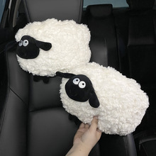 Car Winter Headrest Plush Neck Pillow Internet Popular Cute Bow Car Seat Winter Car Lumbar Headrest