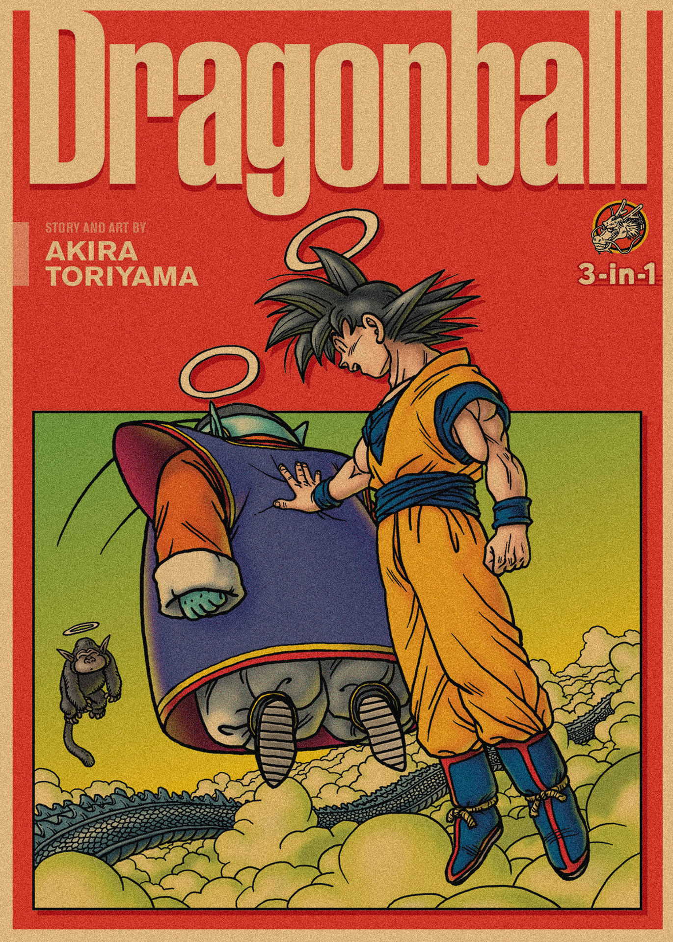 日本式アニメ七龍珠アラレ復古クラフト紙ポスター鳥山明装飾画孫悟空壁画316