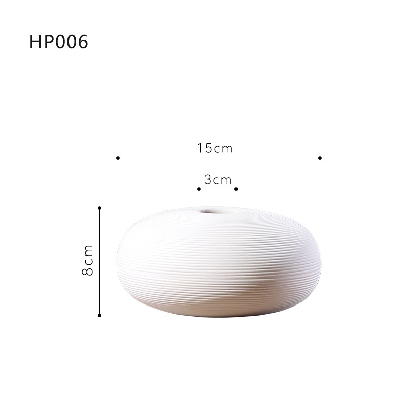 Nórdico blanco ins jarrón de cerámica decoración de la sala de estar arreglo floral seca mesa de comedor dormitorio moderno minimalista decoraciones