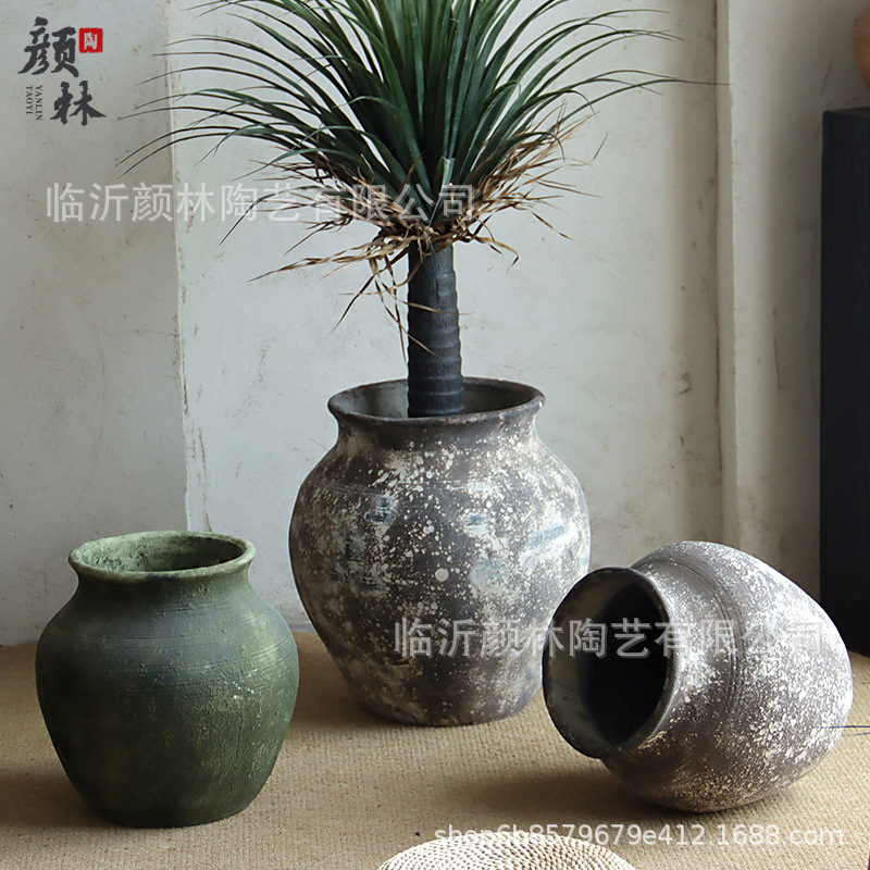 Retro versátil maceta de cemento sala de estar balcón maceta verde centro comercial hotel maceta decoración de diseño de espacio