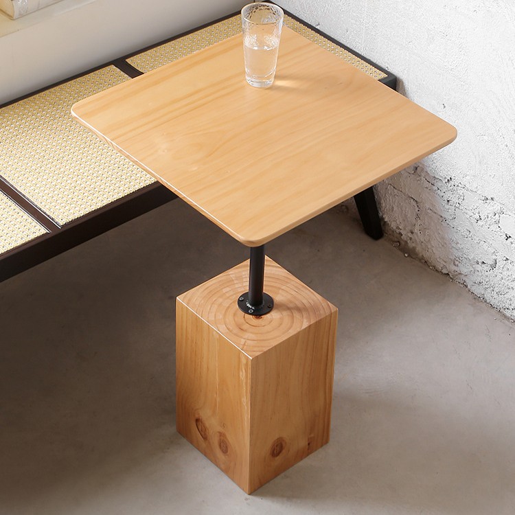 Medieval Style Milk Tea Coffee Shop Side Table Commercial Matchinging Small Square Table Wabi-Sabi Style Solid Wood Dining Table Creative Square Table