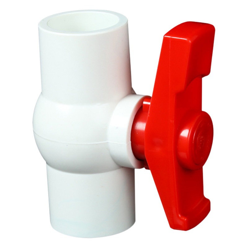 PVC engrosada suministro de agua válvula de bola Válvula de interruptor redondo zócalo válvula de bola de plástico sola manija estándar nacional 4 puntos 6 puntos