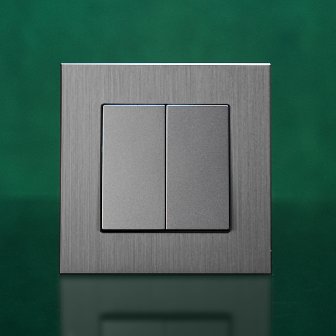 欧式开关86型铝拉丝面板欧规二位light switch 二开单双控CE RoHS