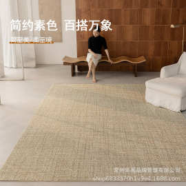 新西兰高端羊毛客厅地毯沙发茶几毯卧室地垫素色极简风轻奢高级感