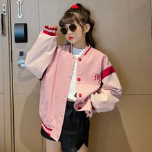跨境女童外套秋装2022新款韩版外贸儿童洋气春秋棒球服中大童上衣