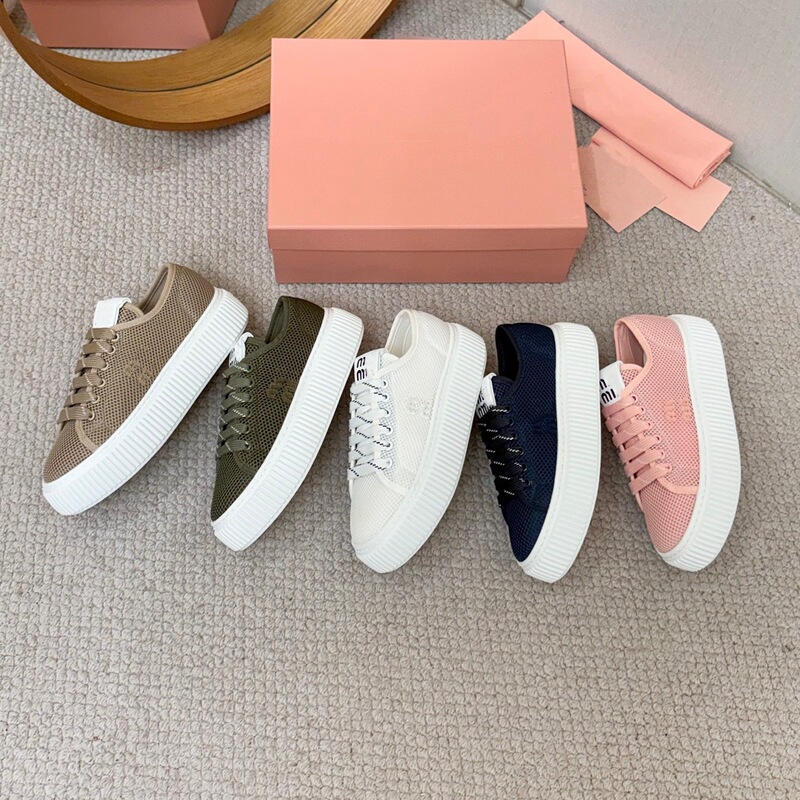 Foreign Trade Cross-Border 26 Mesh Breathable Thick-Soled Biscuit-Style White Sneakers, Miu-Style Girly Hollow-Out Platform Casual Sneakers Foreign Trade Cross-Border 26 Mesh Breathable Thick-Soled Biscuit-Style White Sneakers, Miu-Style Girly Hollow-Out Platform Casual Sneakers
