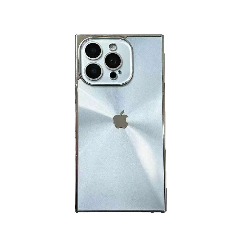 高级感镭射方形极光适用iPhone16手机壳15纯色14情侣13新款带标版|undefined