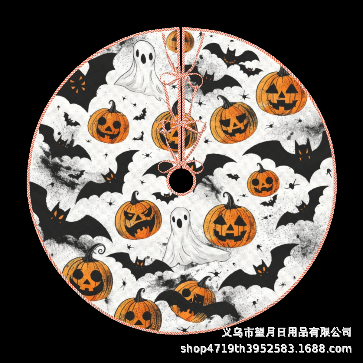 Кроссбордная сеkс Halloween елочная юбка новая фланелевая линя рождественские украшения тыква призрак летучая мышь черная кошка ведьма