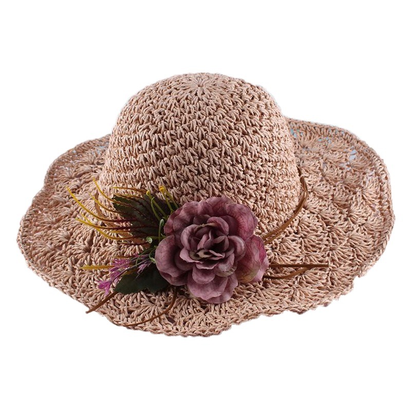 2020 sombrero de paja plegable sombrero de pescador de verano para mujer sombrero de Sol de protección solar estilo coreano vacaciones junto al mar sombrero de sol moda