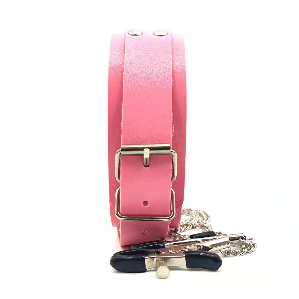 435 suministros para adultos sexo coquetear juguetes alternativos juguetes sexuales de cuero de las mujeres collar de Unión clip de mama
