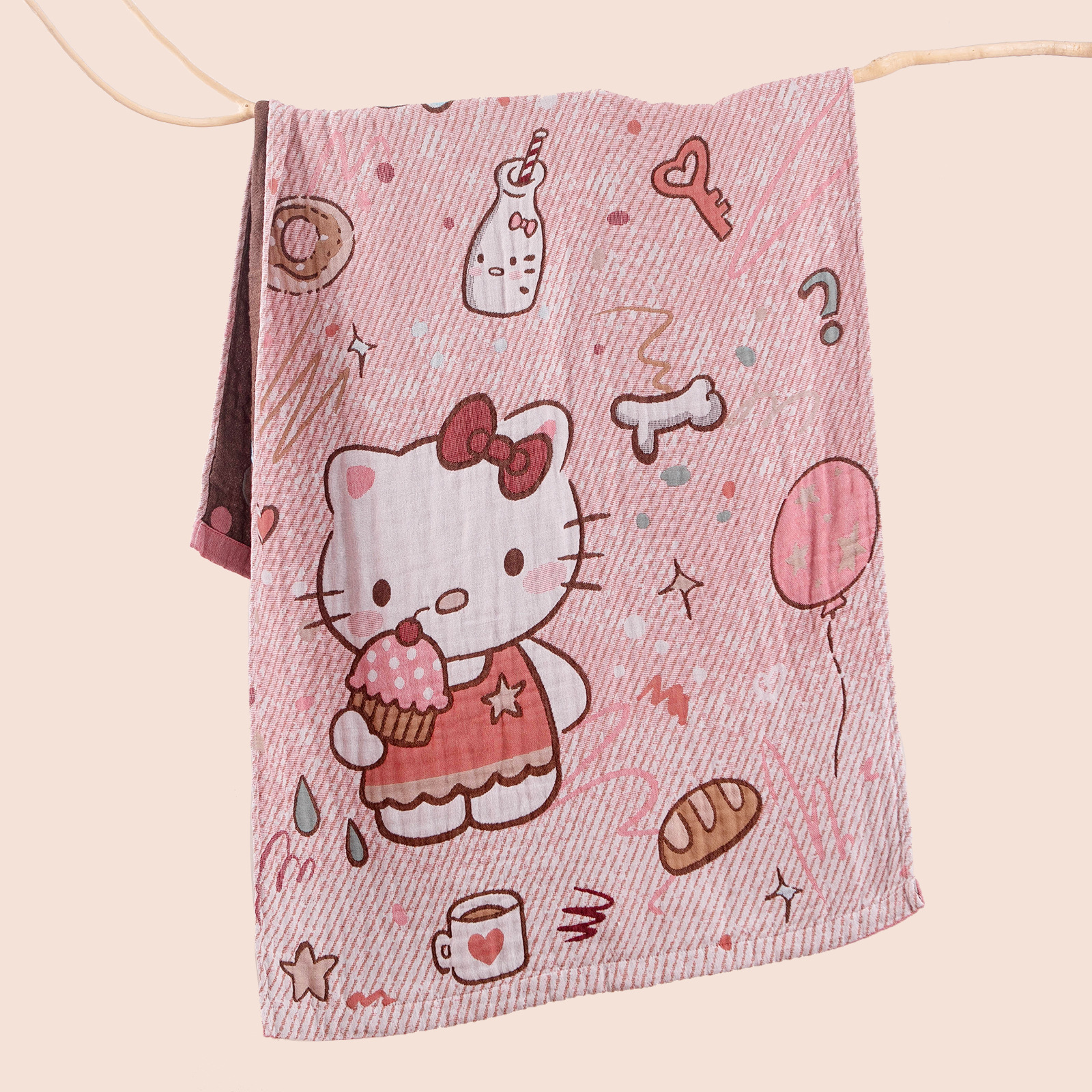 Pure cotton gauze cartoon bath towel, soft and skin-friendly, absorbent, Class A, all-cotton, jacquard, oversized bath towel for children and adults