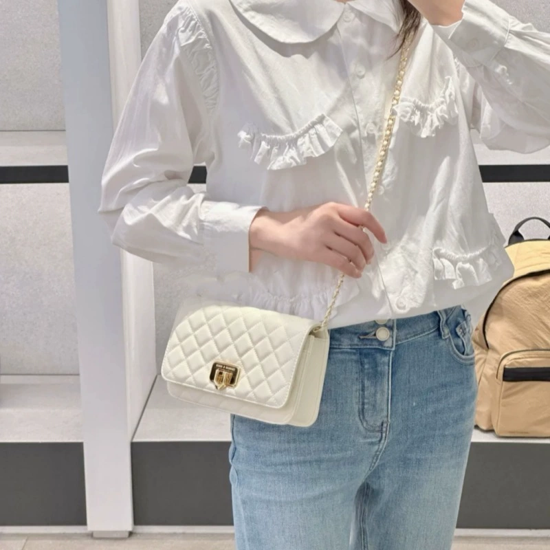 Ручная цепь, однотонная сумка через плечо, сумка через плечо, стиль Chanel