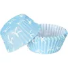 With bow, blue