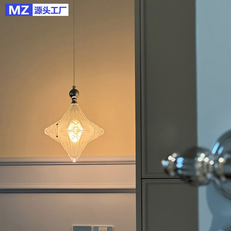 French Bauhaus Star Chandelier Entrance Bedroom Bedside Lamp Light Luxury Designer Corridor Restaurant Glass Small Chandelier French Bauhaus Star Chandelier Entrance Bedroom Bedside Lamp Light Luxury Designer Corridor Restaurant Glass Small Chandelier