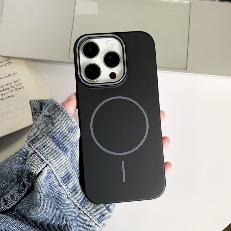 简约磨砂适用iPhone16pro手机壳肤感细圈磁吸苹果15pro防摔保护套|undefined