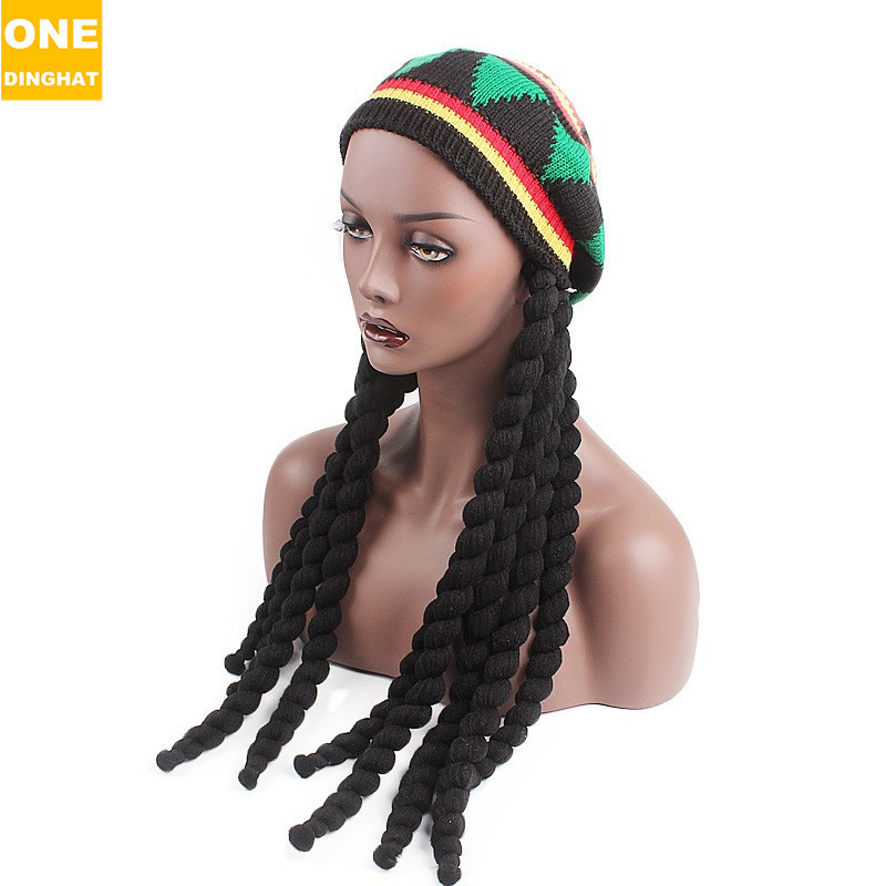 Woolen hat with pigtail